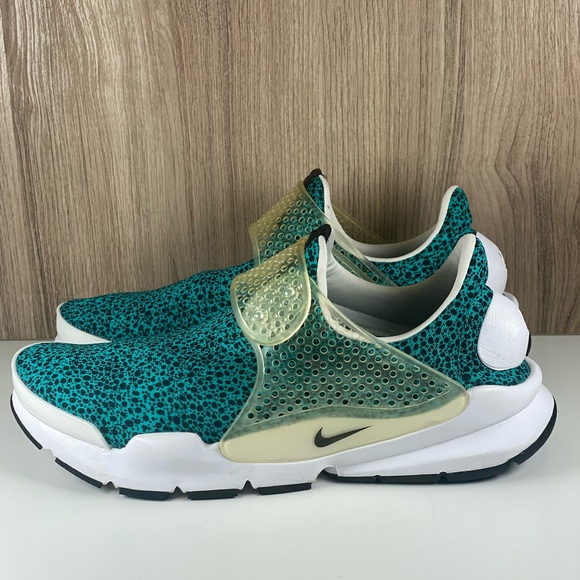 Nike Sock Dart Safari Turbo Green White Running Shoe 942198-300 Men's Size 8 - Picture 3 of 9